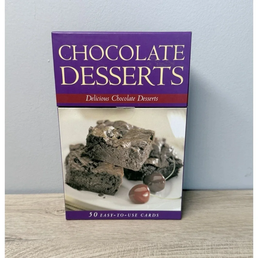 Chocolate‎ Desserts Recipe Cards 50 Easy To Use Cards Box Set Dessert Cookbook